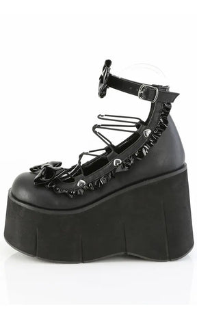 KERA-18 Black Vegan Ankle Strap Mary Janes-Demonia-Tragic Beautiful