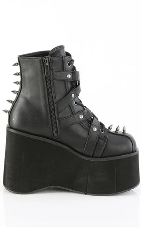 KERA-68 Black Vegan Leather Platform Ankle Boots-Demonia-Tragic Beautiful