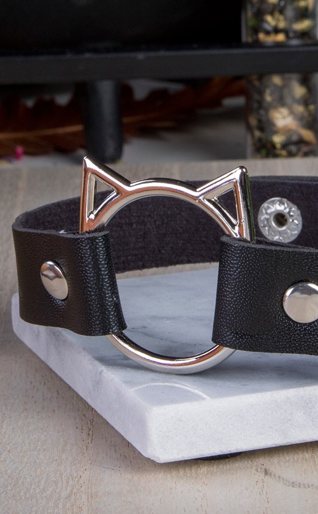 Kitty Collar Black-Cold Black Heart-Tragic Beautiful