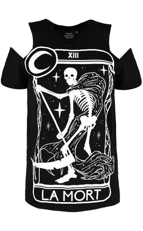 La Morte Cold Shoulder T-shirt-Clothing-Restyle-XS-Tragic Beautiful