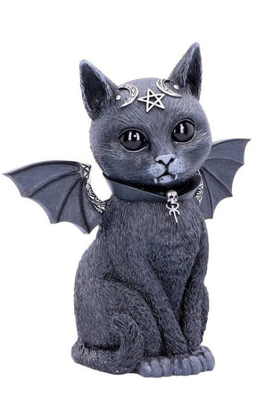 Large Malpuss Winged Occult Cat Figurine-Nemesis Now-Tragic Beautiful