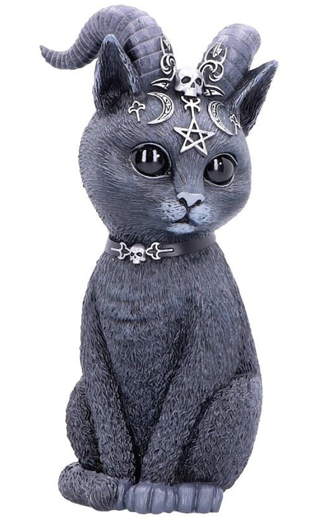 Large Pawzuph Horned Occult Cat Figurine-Nemesis Now-Tragic Beautiful