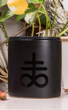 Leviathan Cross Plant Pot | Black on Black-Death By Plants-Tragic Beautiful