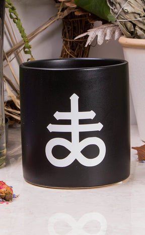 Leviathan Cross Plant Pot | White on Black-Death By Plants-Tragic Beautiful