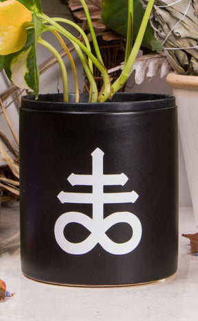 Leviathan Cross Plant Pot | White on Black-Death By Plants-Tragic Beautiful