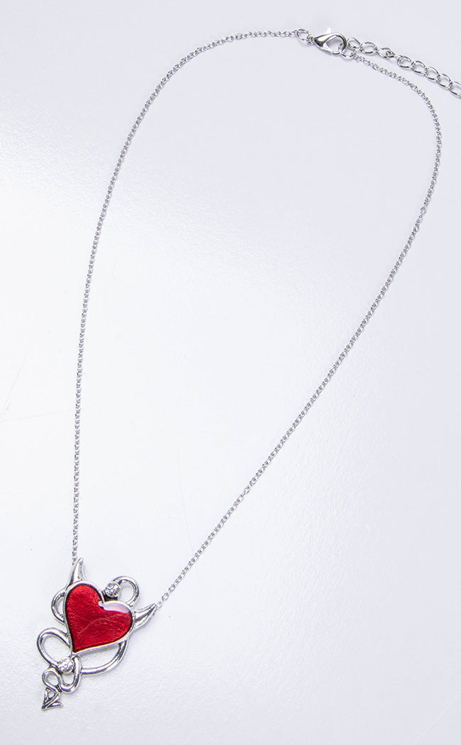 I Love Lucy Necklace-Cold Black Heart-Tragic Beautiful