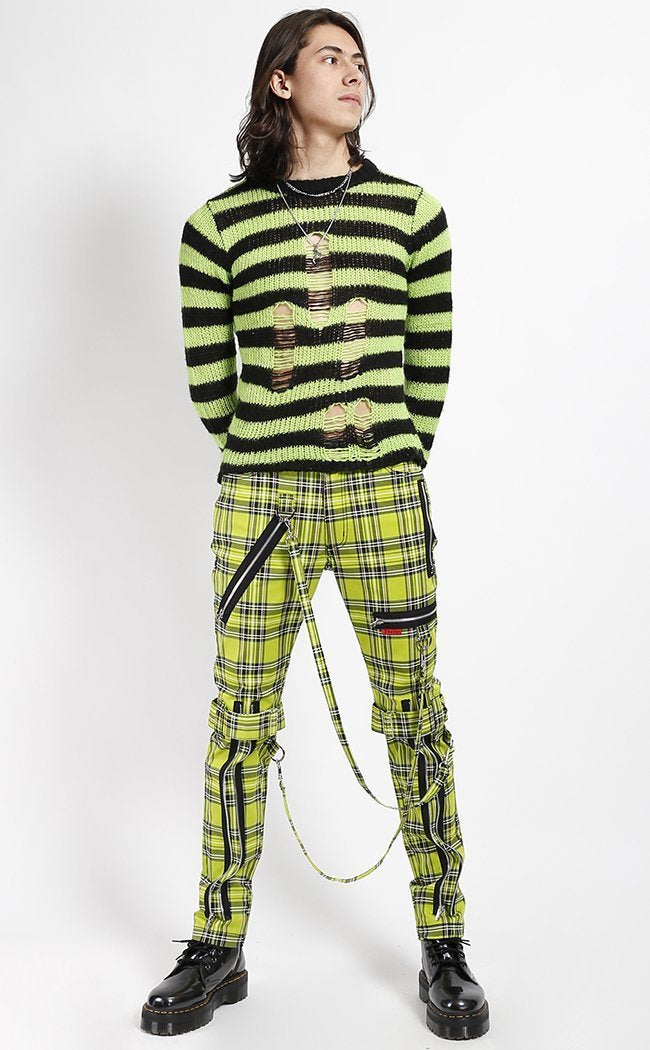 Lime Tartan Bondage Pants-Tripp NYC-Tragic Beautiful