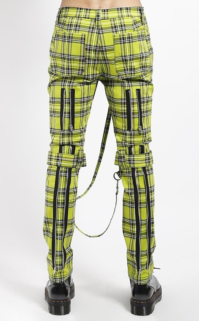 Lime Tartan Bondage Pants-Tripp NYC-Tragic Beautiful