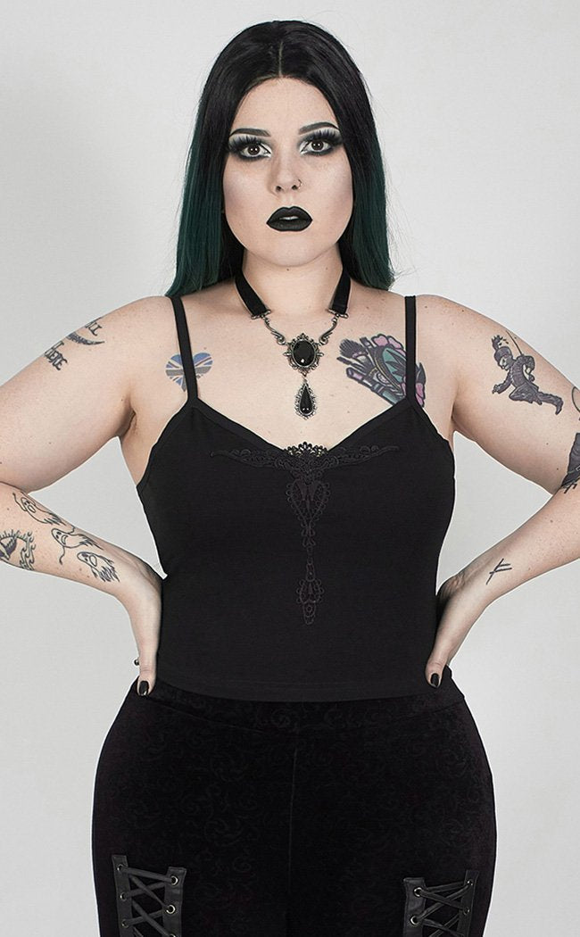 Lock and Key Cropped Cami | Plus Size-Punk Rave-Tragic Beautiful