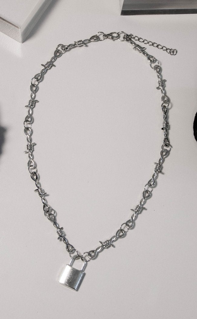 Lock Me Up Necklace-Cold Black Heart-Tragic Beautiful