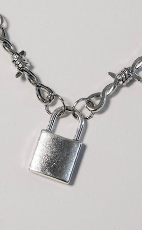 Lock Me Up Necklace-Cold Black Heart-Tragic Beautiful