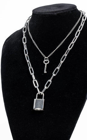 Lock Me Up Necklace-Cold Black Heart-Tragic Beautiful