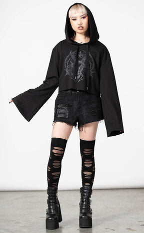 Lost It Cropped Hoodie-Killstar-Tragic Beautiful