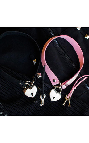 Loves Me Not Lockable Collar Black-Accessories-Cold Black Heart-Tragic Beautiful