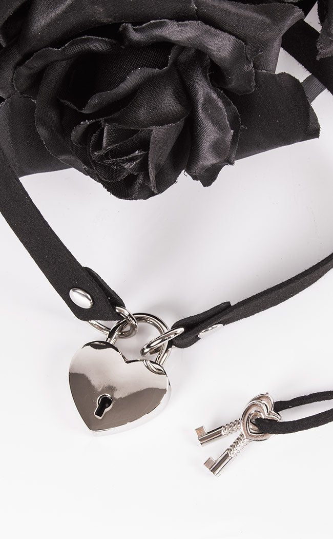 Loves Me Not Lockable Collar Black-Accessories-Cold Black Heart-Tragic Beautiful