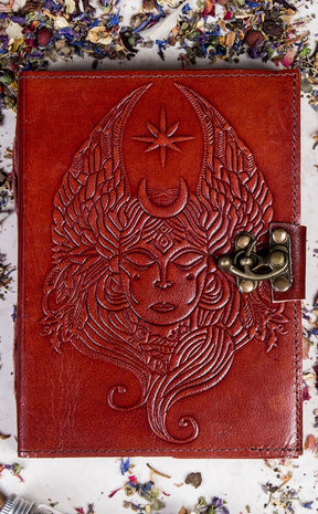 Luna Goddess Leather Journal-Occult Books-Tragic Beautiful