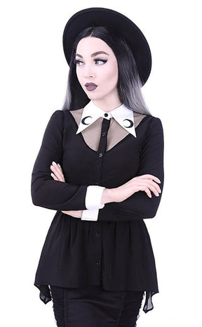 Luna Mesh Collar Shirt-Restyle-Tragic Beautiful