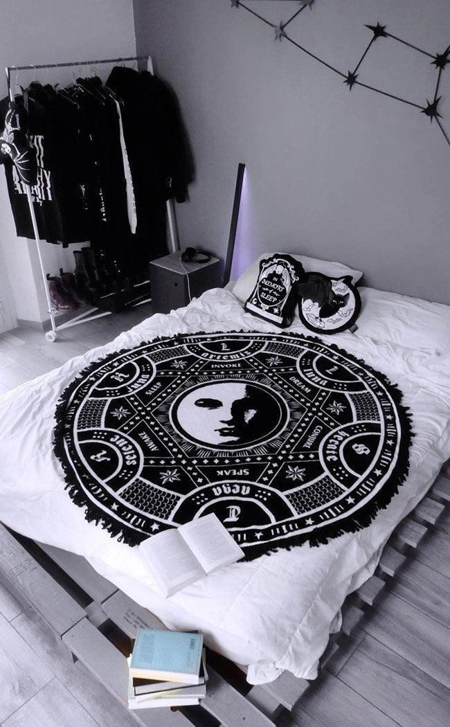 Lunar Spell Round Blanket-Killstar-Tragic Beautiful