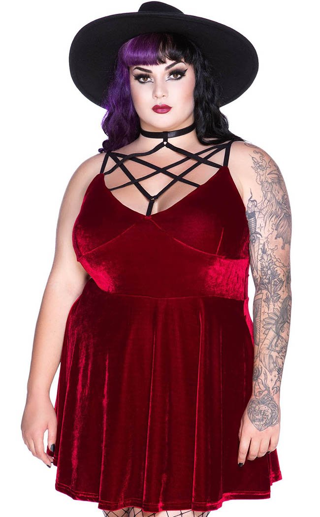 Magica Skater Dress [RUBY]-Killstar-Tragic Beautiful