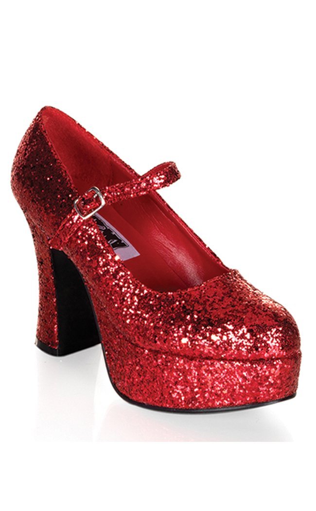 MARYJANE-50G Red Gltr Heels-Funtasma-Tragic Beautiful