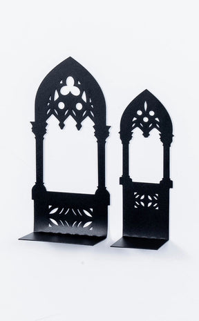 Metal Cathedral Triple Shelf Candle Holder