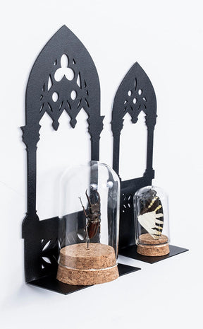 Metal Cathedral Triple Shelf Candle Holder