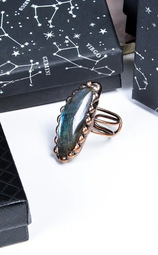 Metamorphosis Labradorite Ring-Gaia Regalia-Tragic Beautiful