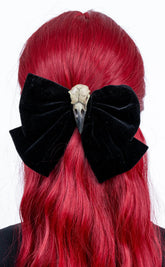 Midnight Dreary Bow Hair Clip