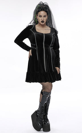 Mircea Velvet Dress | Plus Size-Punk Rave-Tragic Beautiful