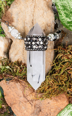 Mirror Spell Tourmaline Quartz Necklace