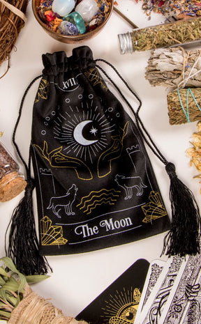 Moon Tarot Card Drawstring Pouch-Homewares-Tragic Beautiful