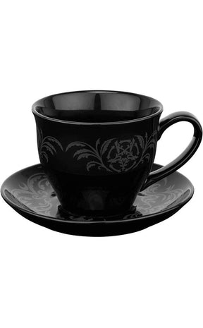 Morticia XL Tea Cup & Saucer-Killstar-Tragic Beautiful