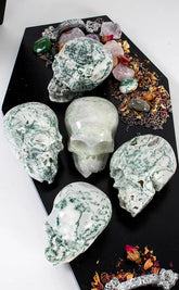 Moss Agate Crystal Skulls-Crystals-Tragic Beautiful