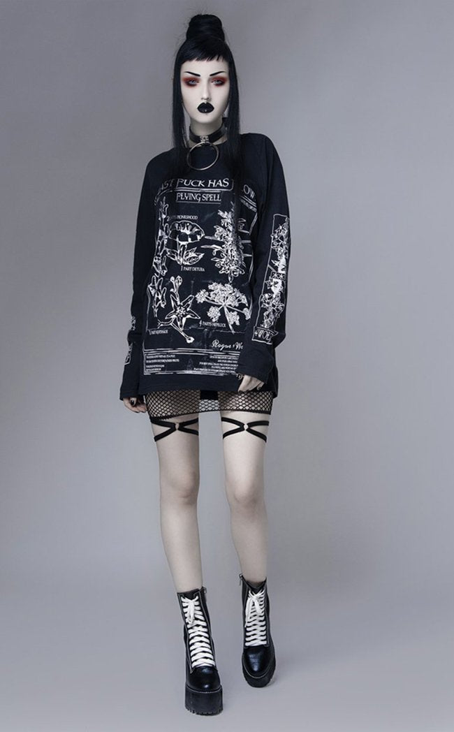 My Last F*ck Has Flown Flying Spell Long Sleeve Tee-Rogue & Wolf-Tragic Beautiful