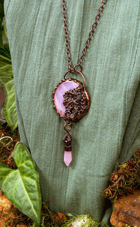 Mythic Dream Dragon Necklace | Rose Quartz