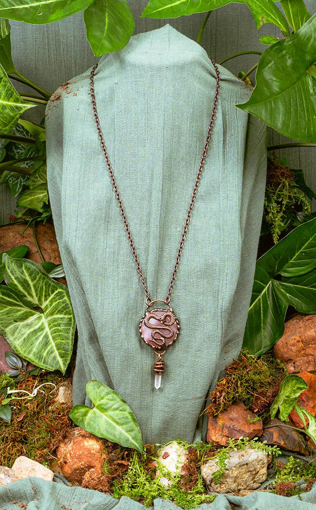 Ophidia Necklace | Rose Quartz or Aventurine