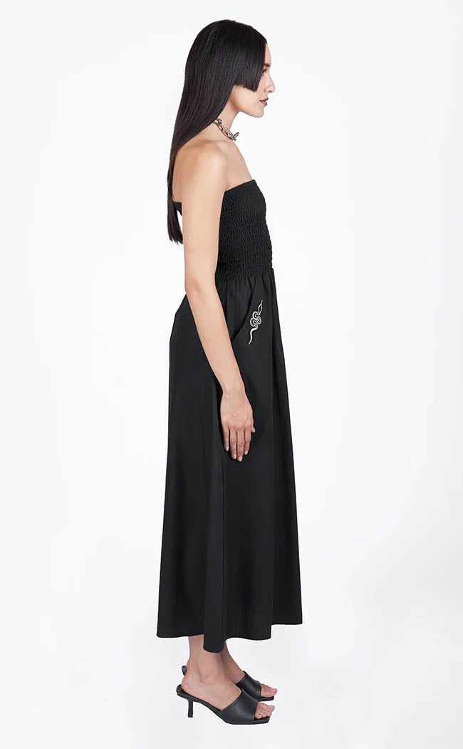 Ophidia Strapless Midi Dress-Mary Wyatt-Tragic Beautiful