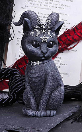 Pawzuph Horned Occult Cat Figurine-Nemesis Now-Tragic Beautiful