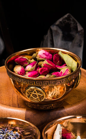 Pentacle Copper Altar Bowl-Witchcraft Supplies-Tragic Beautiful