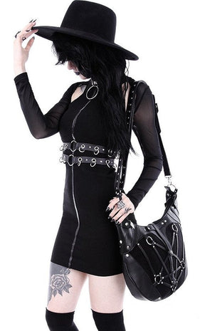 Pentagram Harness Hobo Handbag-Restyle-Tragic Beautiful