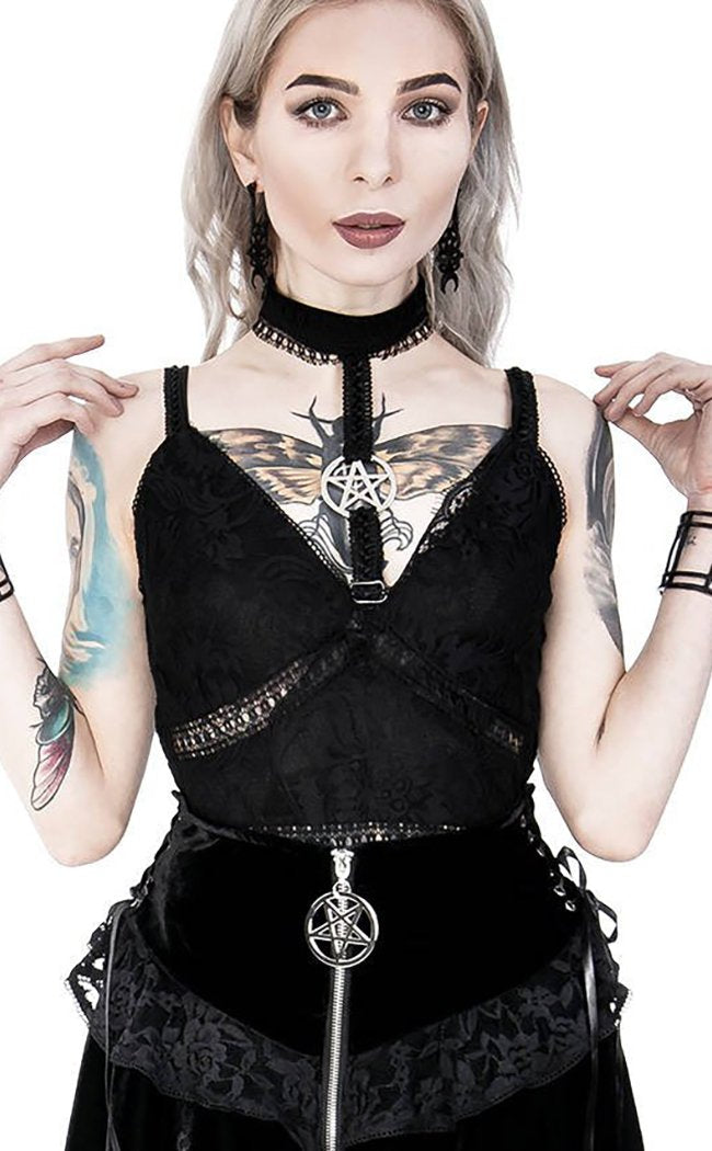 Pentagram Lace Top-Restyle-Tragic Beautiful