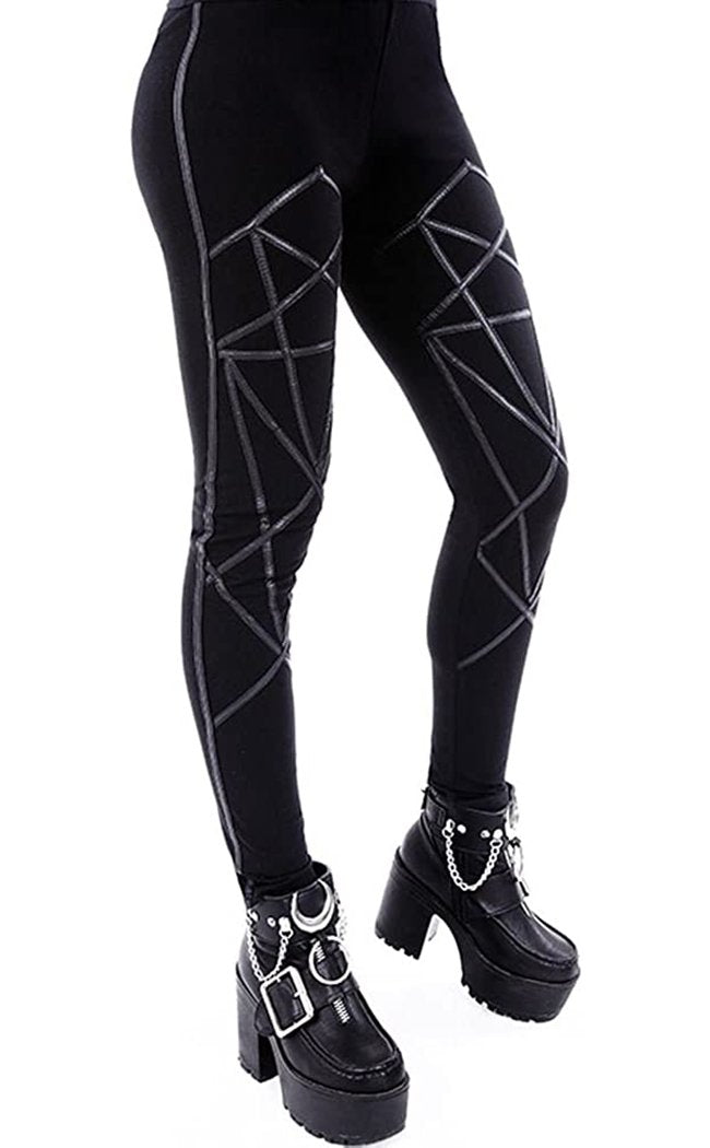 Pentagram Leggings-Restyle-Tragic Beautiful