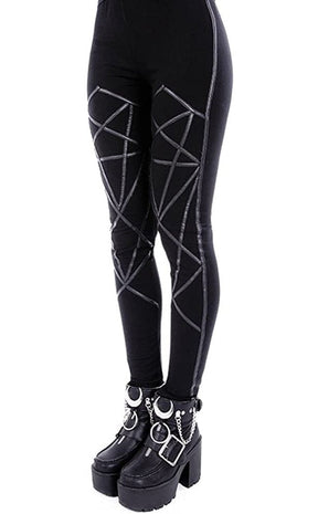 Pentagram Leggings-Restyle-Tragic Beautiful