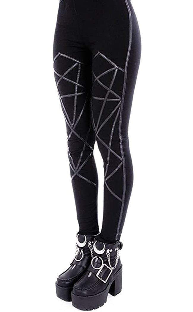 Pentagram Leggings-Restyle-Tragic Beautiful