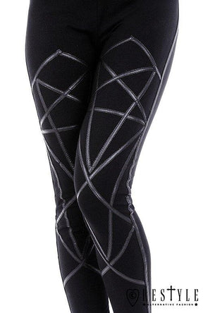 Pentagram Leggings-Restyle-Tragic Beautiful