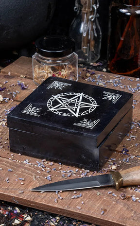 Pentagram Soapstone Trinket Box