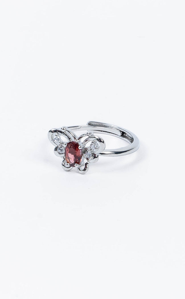 Persephone Garnet Butterfly Ring