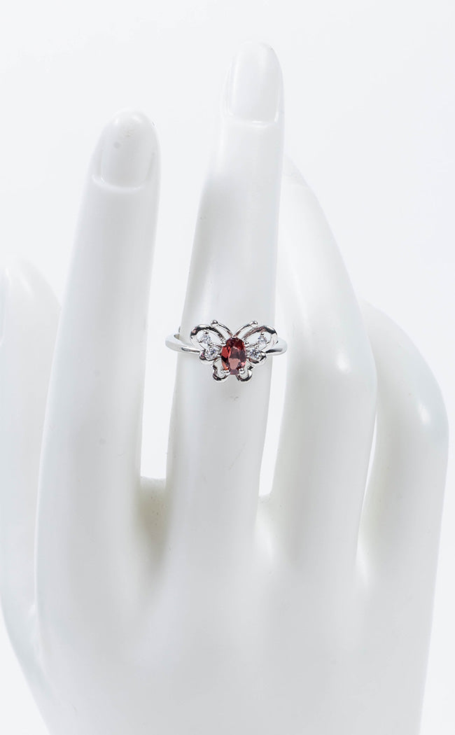 Persephone Garnet Butterfly Ring