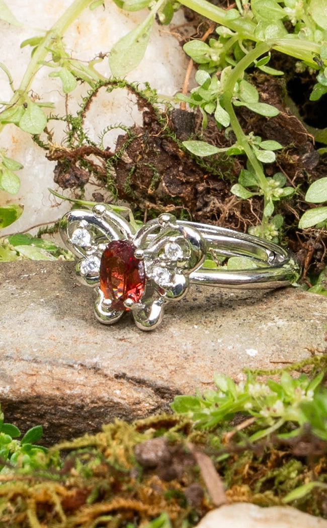 Persephone Garnet Butterfly Ring