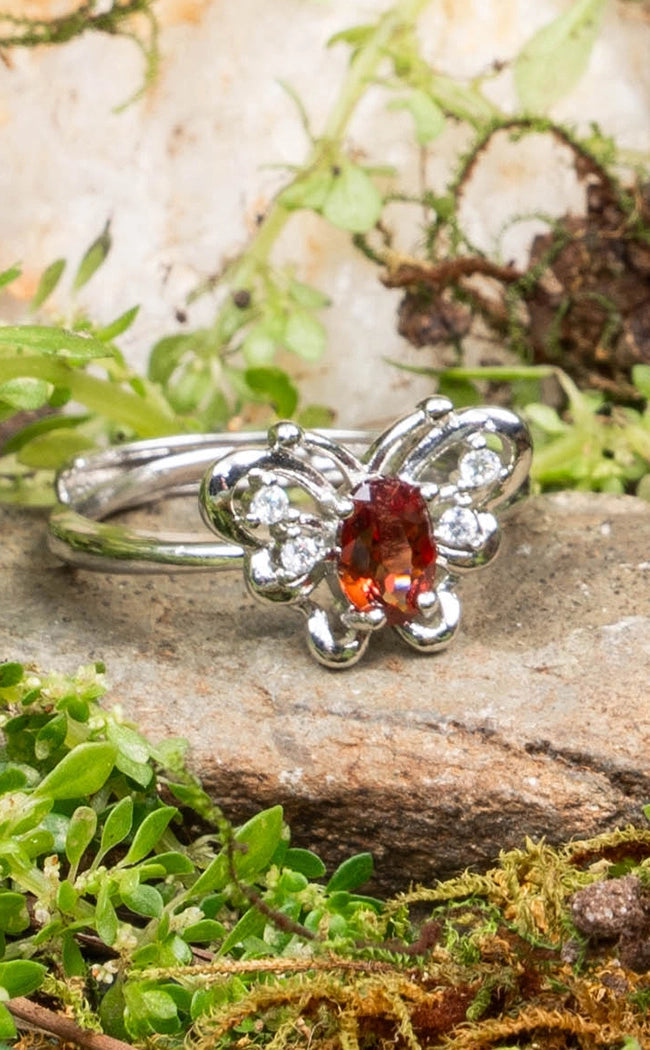 Persephone Garnet Butterfly Ring